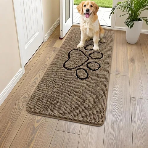 Vista 22 de Smiry Tapete para puerta de perro para patas fangosas, absorbente y Gris y negro