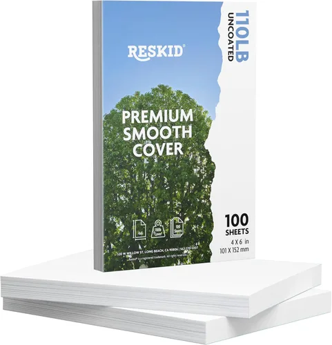 Vista 11 de Reskid Papel grueso de cartulina blanca, peso pesado, 110 libras, cartulina – Paquete de 100 (2 x 3.5 pulgadas)