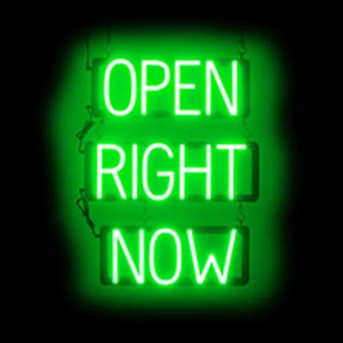 Vista 30 de SpellBrite Letrero LED Neon OPEN para negocios - Azul, 17" x 6