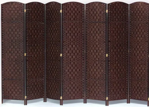 Vista 18 de Legacy Decor 8 Panels Room Divider Privacy Partition Screen Bamboo Fiber Natural Color 5.9 ft High X 11.7 ft Wide