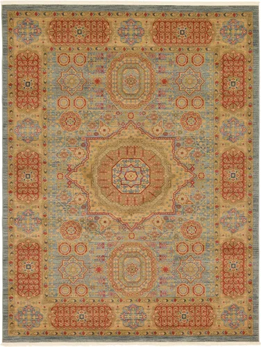 Vista 12 de Unique Loom Palace Collection - Alfombra bohemia tradicional, medallón, vintage (2 pies x 3 pies, rectangular, azul claro/bronceado)