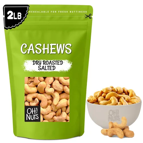 Vista 12 de Oh! Nuts Anacardos tostados salados – 1 libra – Anacardos tostados secos al horno – Empaquetados en bolsa de cierre de cremallera de Nueva York