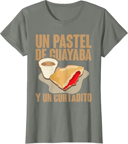 Vista 3 de Funny Cuban Coffee Guayaba Guava Breakfast T Shirt T-Shirt Asphalt Grey