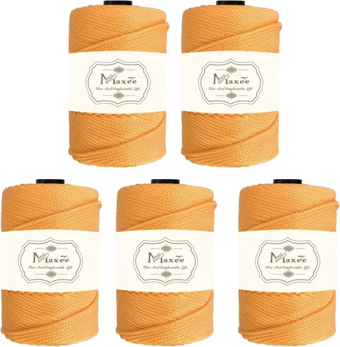 Vista 30 de Maxee Cordón de macramé de poliéster de alta calidad de 0.118 in × 218 yardas, 0.118 in, 100% polipropileno, ideal para ganchillo, ganchos de pared