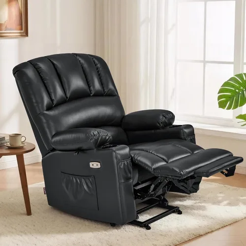 Vista 2 de MCombo Silla reclinable grande para ancianos altos, 7099 Negro
