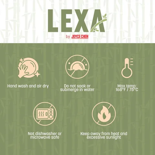 Vista 4 de LEXA Ensaladera de bambú hecha a mano de 12 pulgadas, cuenco de fruta grande de madera de 130 onzas para encimera de cocina, bambú negro, paquete