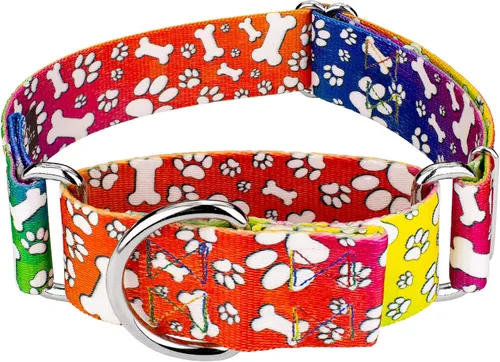Vista 15 de Country Brook Petz - Collar para perro Martingala con mandala bohemio azul, colección Groovy con 12 diseños lejanos (1 1/2 pulgadas, mediano)