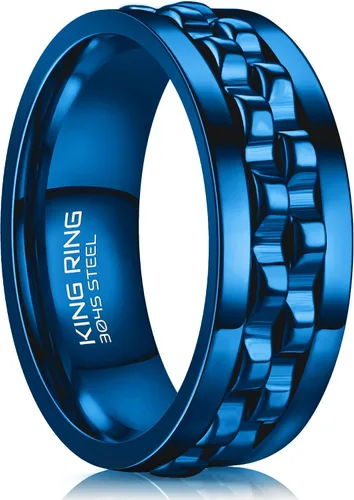 Vista 16 de King Ring Anillos giratorios de engranajes de 0.315 pulgadas – Anillos para ansiedad ultra pulidos para hombres y mujeres – Diseñado en Estados