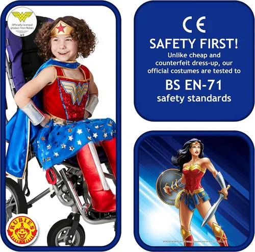 Vista 3 de Rubie's Disfraz adaptativo de la Mujer Maravilla de DC Comics para niños, como se muestra, pequeño