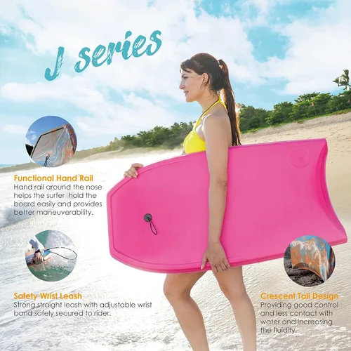 Vista 2 de ATUNAS Tablas de cuerpo, 33 a 43 pulgadas, bodyboard para playa con correa de muñeca, espuma sólida de PE/EVA impermeable de celda cerrada, surf