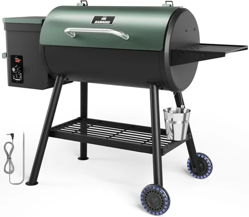 Vista 12 de DAMNISS Parrilla Eléctrica de Pellets de Madera 8 en 1 Parrillas BBQ para Parrilla al Aire Libre con Alimentación Automática y Control
