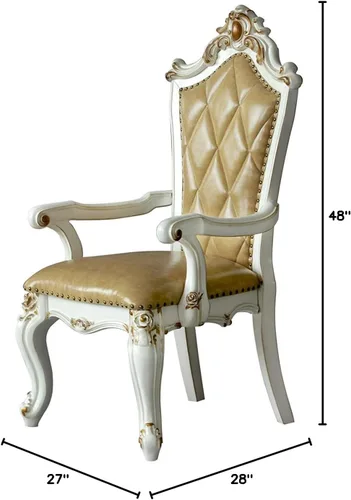 Vista 2 de ACME Muebles Picardía silla de brazo (juego de 2), PU y perla antigua