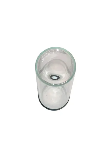 Vista 4 de Botella de vidrio transparente con tapas negras a rosca, de 3.75 pulgadas, 8 adarmes, 1 onza, para muestras, almacenamiento de cosméticos, hierbas
