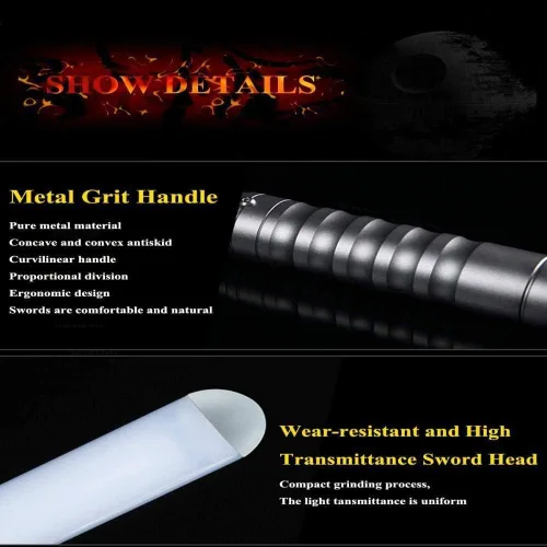 Vista 4 de ZXQBM Sable de luz de Star Wars, 11 colores con 2 sonidos fuertes Luke Light Saber Jedi Sith Force Fx duelo pesado para niños adultos Navidad fiesta
