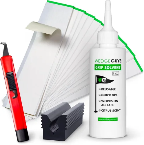 Vista 9 de Wedge Guys Golf Grip Kits for Regripping Golf Clubs - Professional Quality - Options Include Hook Blade, 15 or 30 Tape Strips, 5 or 8 oz Solvent