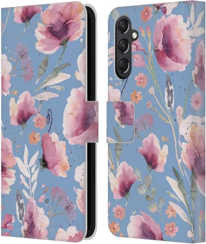 Vista 213 de Head Case Designs Officially Licensed Ninola Abstract Poppies Lilac Floral Leather Wallet Case Compatible with Samsung Galaxy A07 4G