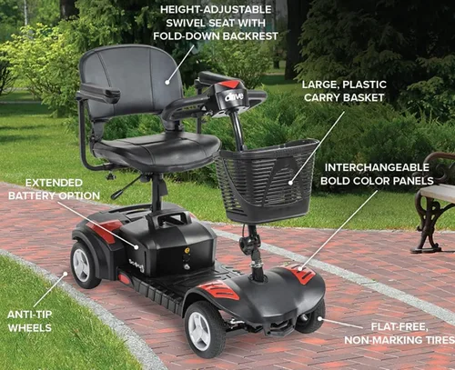 Vista 5 de Scout 4 LT - Scooter de movilidad de viaje con 5 años de protección