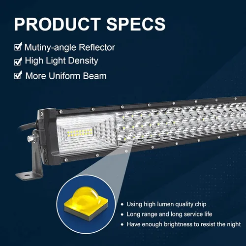 Vista 3 de Willpower Barra de luz LED recta de 22 pulgadas y 270 W para automóvil con control remoto estroboscópico de 12 V, kit de cables de cableado de 6000