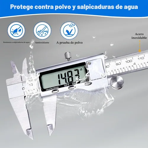 Vista 7 de Herramienta de medición de calibre digital, herramienta de medición de calibre con acero inoxidable, calibre vernier digital de micrometro con dial