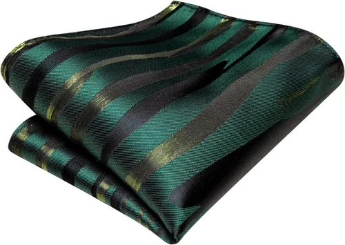 Vista 5 de Hi-Tie Corbatas de seda tejida para hombre con bolsillo cuadrado y gemelos