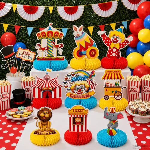Vista 5 de KatchOn, Centros de mesa de carnaval para mesas, paquete de 9, decoraciones de carnaval Carnival Theme Party Decorations Carnival Centerpieces