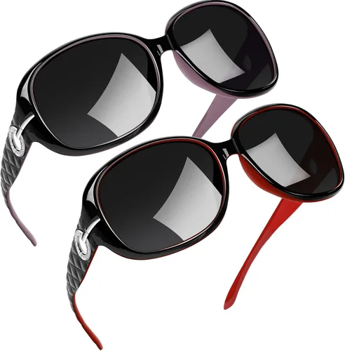 Vista 52 de Joopin Oversized Rectangle Sunglasses UV400 Protection Shades for Women Negro