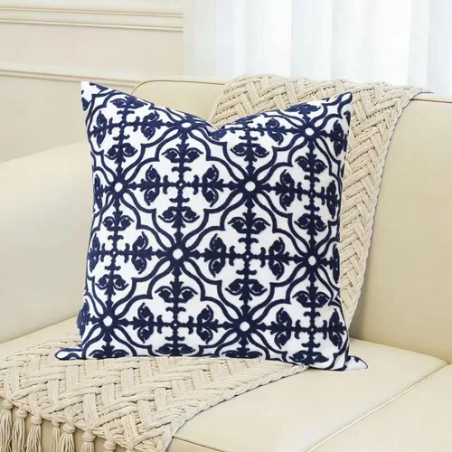 Vista 11 de Slow Cow - Funda de almohada decorativa con bordado, funda de almohada para sofá, funda de almohada de 20 x 20 pulgadas, gris