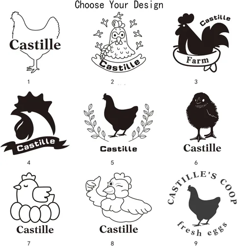 Vista 5 de Sello de huevo personalizado, sello de huevo de pollo personalizado de madera, sello de cartón de huevo, sello de nombre de gallinero, Homesteading