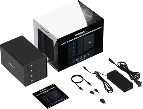 Vista 7 de SABRENT - Carcasa para disco duro USB-C de 4 bahías, estación de acoplamiento (DS-SC4B)