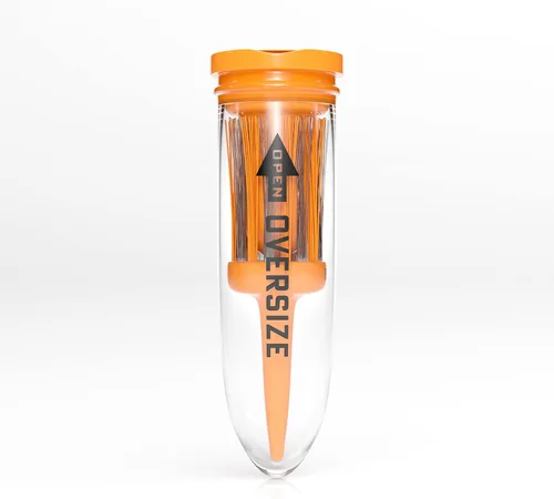 Vista 4 de BRUSH T - Camisetas de golf de plástico de alta calidad, color naranja, tamaño 2.4 pulgadas, diseño innovador irrompible, altura constante, regalo
