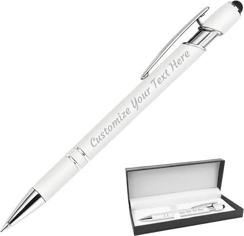 Vista 25 de 12 bolígrafos personalizados a granel, bolígrafos personalizados con grabado personalizado con nombre o texto, regalo ideal de aniversario