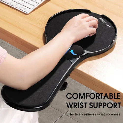 Vista 6 de Omhuzsyo Alfombrilla de mouse mejorada para brazo de silla, almohadilla ajustable para soporte de muñeca para mesa y silla, extensor de mesa