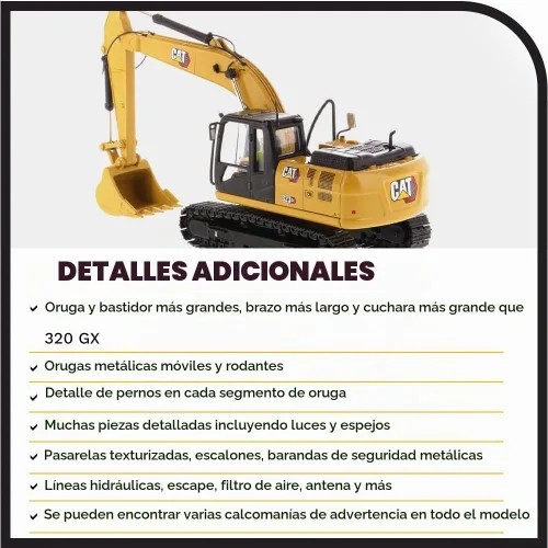 Vista 5 de 1:50 Caterpillar 323 GX Excavadora hidráulica - Serie High Line por Diecast Masters