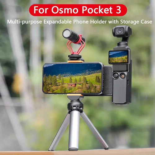 Vista 2 de Soporte de teléfono para DJI OSMO Pocket 4/3 Cámara Soporte de teléfono celular Adaptador de trípode Clip de teléfono Accesorios de expansión