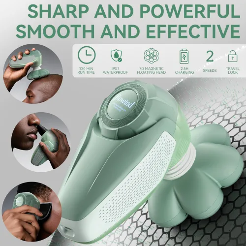 Vista 3 de Afeitadora de peluquería 3 en 1 para hombres, afeitadora de cabeza calva y recortadora de barba, afeitadoras eléctricas para hombre húmedo/seco IPX7