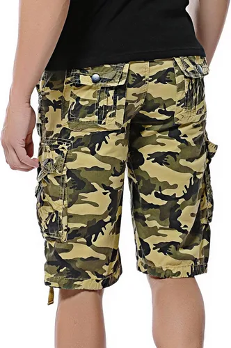 Vista 4 de Pantalones cortos cargo de camuflaje para hombre de algodón