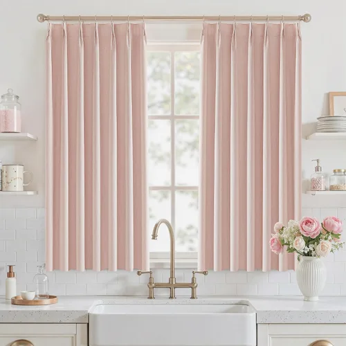Vista 40 de UHITECH Cortinas plisadas pequeñas de 35 pulgadas de largo, cortinas opacas cortas para ventanas de sótano, aislamiento térmico, cortinas opacas