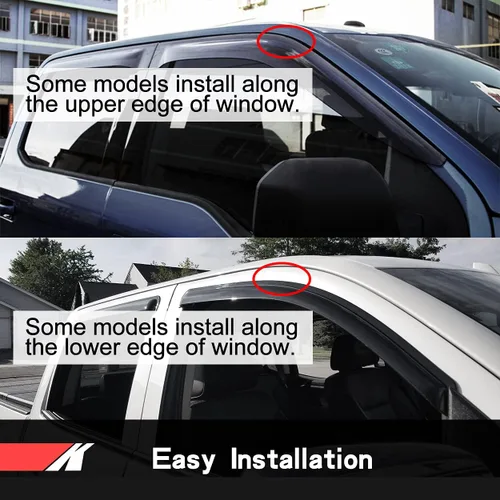 Vista 8 de Defletor de ventilación de ventana lateral compatible con Honda CR-V 2002-2006, 4 piezas de protectores de lluvia para el sol, color humo oscuro