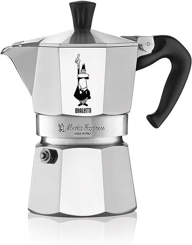 Vista 8 de Bialetti Moka Exclusiva Italiana Roja para 3 Tazas, Fuego Directo (Cafetera, Cafetera de Espresso, Makinetta)