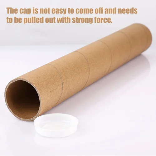 Vista 3 de PEUTIER Tubo de correo de papel kraft con tapas, tubo de cartón de 2 x 12 pulgadas para envío, tubo de papel para envíos, carteles, mapas