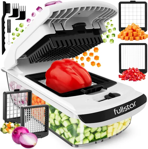 Vista 17 de Fullstar The Original Pro Chopper - Picador de verduras y espiralizador, picador de alimentos con recipiente, rebanador de frutas, accesorios