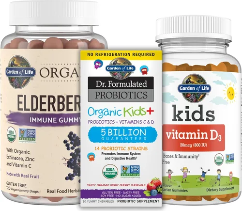 Vista 12 de Garden of Life Probióticos formulados por doctores para niños, Organic Kids+ - Berry Cherry, 5 mil millones de UFC masticables de probióticos más
