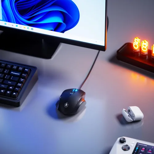 Vista 6 de Uineer Wired Mouse, USB-A Computer Mouse with 6 Buttons,Adjustable Negro