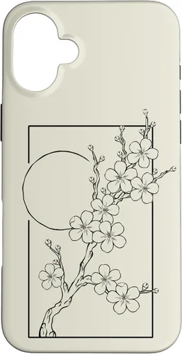 Vista 22 de iPhone 16 Japanese Graphic Cherry Blossom with Sun Case