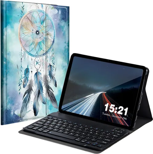 Vista 16 de Funda de teclado para Samsung Galaxy Tab S6 Lite 2022/2020, Galaxy Tab S6 Lite SM-P610/P613/P615/P619 con teclado Bluetooth inalámbrico desmontable