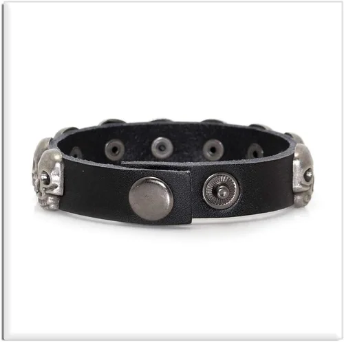 Vista 4 de Xusamss Pulsera de cuero con hebilla de aleación punk rock, muñeca de 7.5 pulgadas