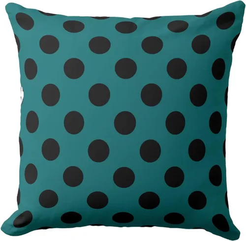 Vista 53 de Fundas de almohada de lunares negros sobre beige de 16 x 16 pulgadas, fundas de almohada decorativas rústicas y cuadradas para decoración del sofá
