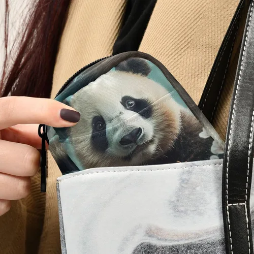 Vista 5 de Vnurnrn Pastillero floral de panda lindo pastillero 7 días de viaje organizador de píldoras con cremallera, estuche semanal portátil soporte