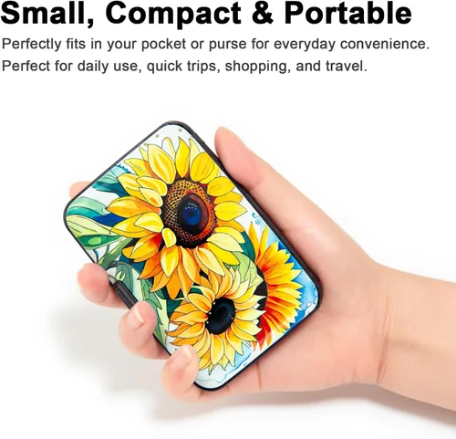 Vista 2 de Kaabao Soporte para tarjetas de crédito, cartera de metal para tarjetas de bloqueo RFID, mini funda rígida de aluminio delgada para tarjetas