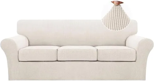 Vista 111 de Turquoize 2 fundas para sillas de sala de estar, funda de sofá con fundas de cojín individuales, funda de muebles para sillas (silla, beige biscotti)